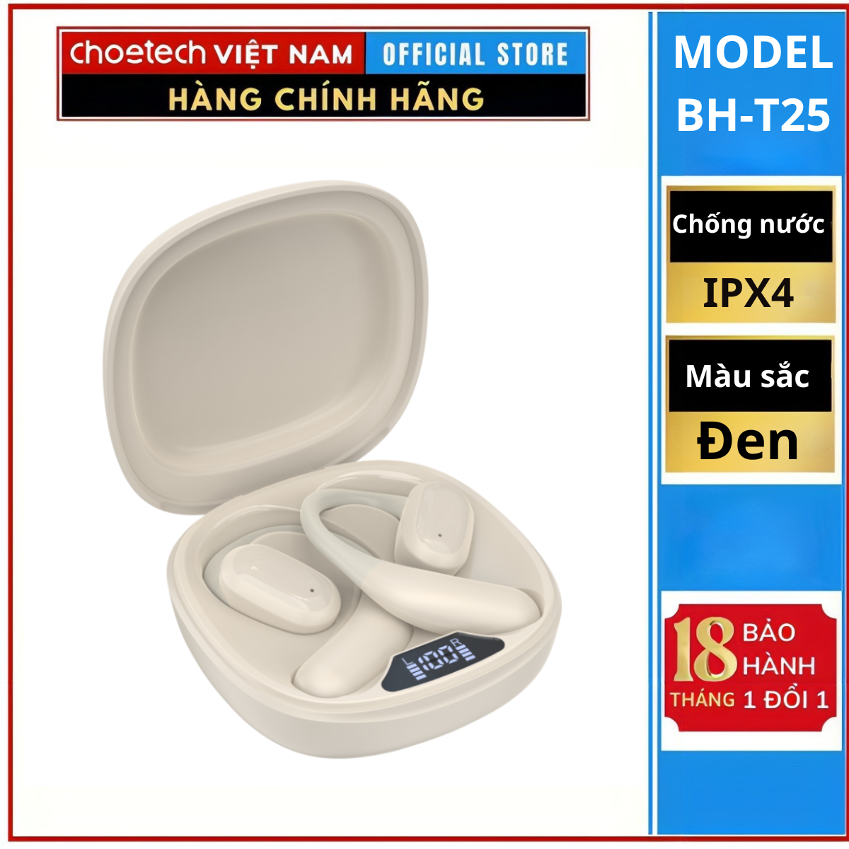 Tai Nghe Choetech BH-T25 Bluetooth Thể Thao Dạng Mở OWS (Hàng chính hãng)