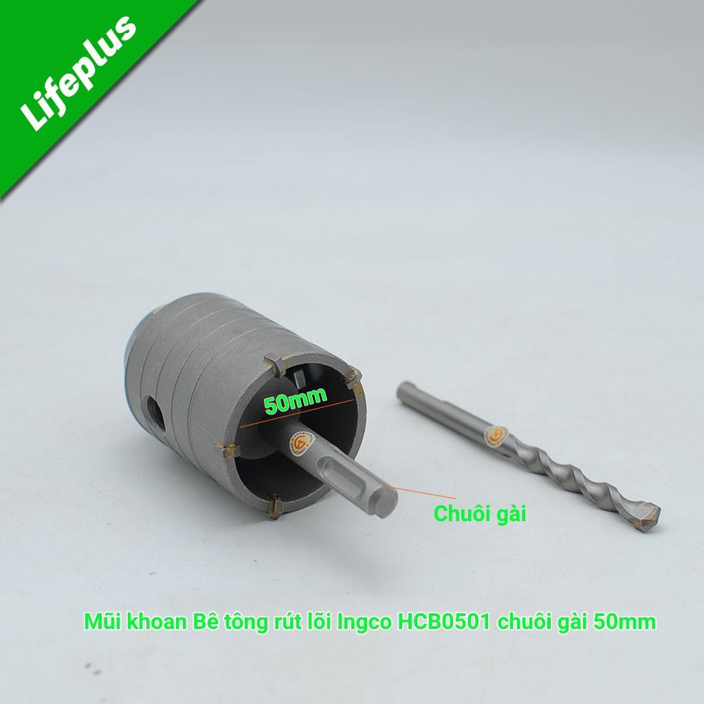 Mũi khoan rút lõi bê tông, gạch men, lỗ tường 50mm chuôi gài Ingco HCB0501