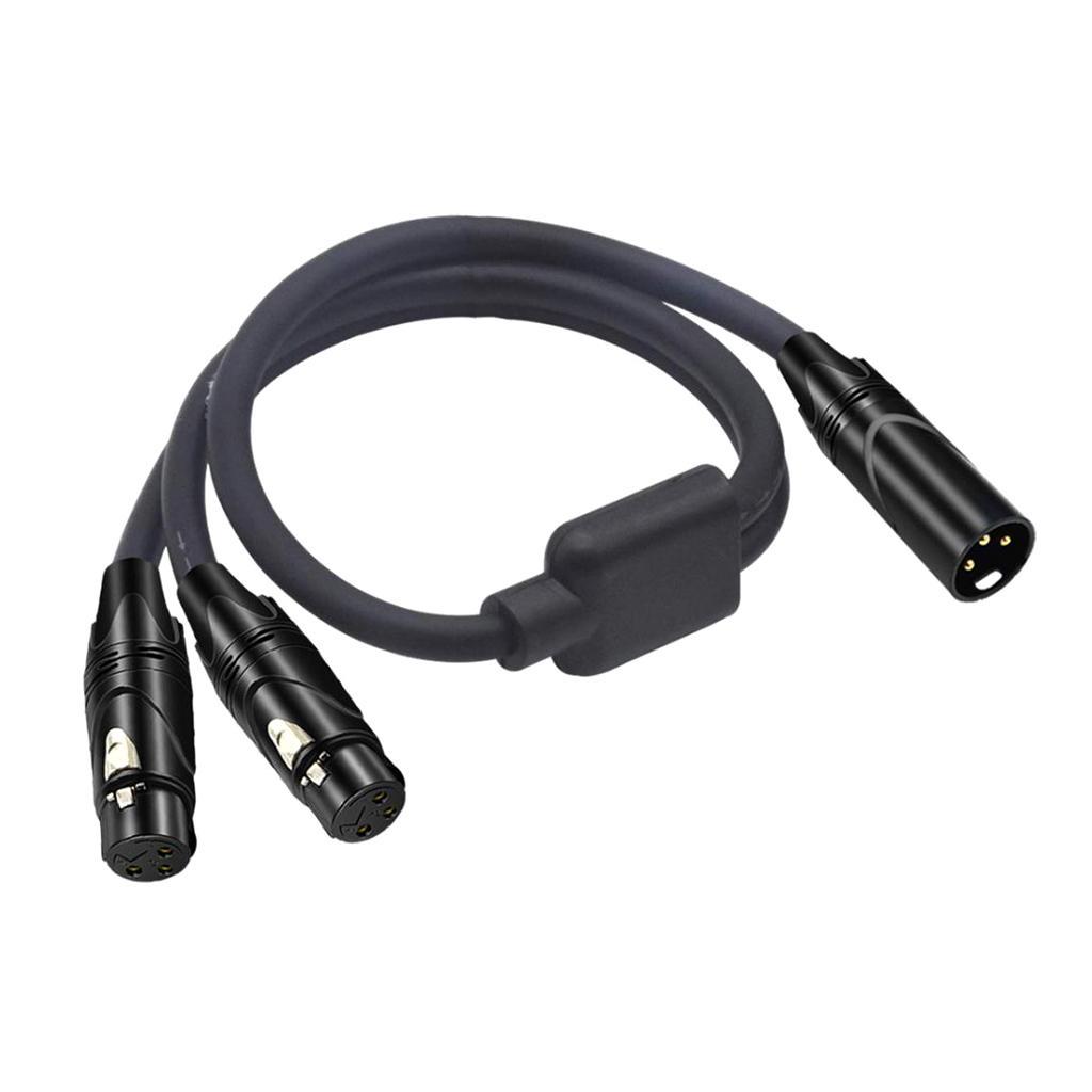 XLR Male to Dual Female XLR Y Cord Balanced Microphone Adaptor Patch Cable