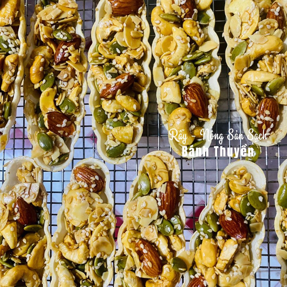 Bánh thuyền hạt dinh dưỡng Rẫy siêu ngon, phù hợp ăn kiêng-keto-healthy-ăn chay 100% handmade