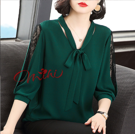 Áo sơ mi trung niên nữ đẹp tay ren A88 - Áo kiểu cho người trung tuổi, lớn tuổi U40 U50 U60 U70 - Shop thời trang cho mẹ, cho bà mặc mùa hè, thu đông hàng thiết kế đẹp sang trọng, cao cấp dự tiệc, dạ hội giá rẻ Bigsize cỡ lớn,