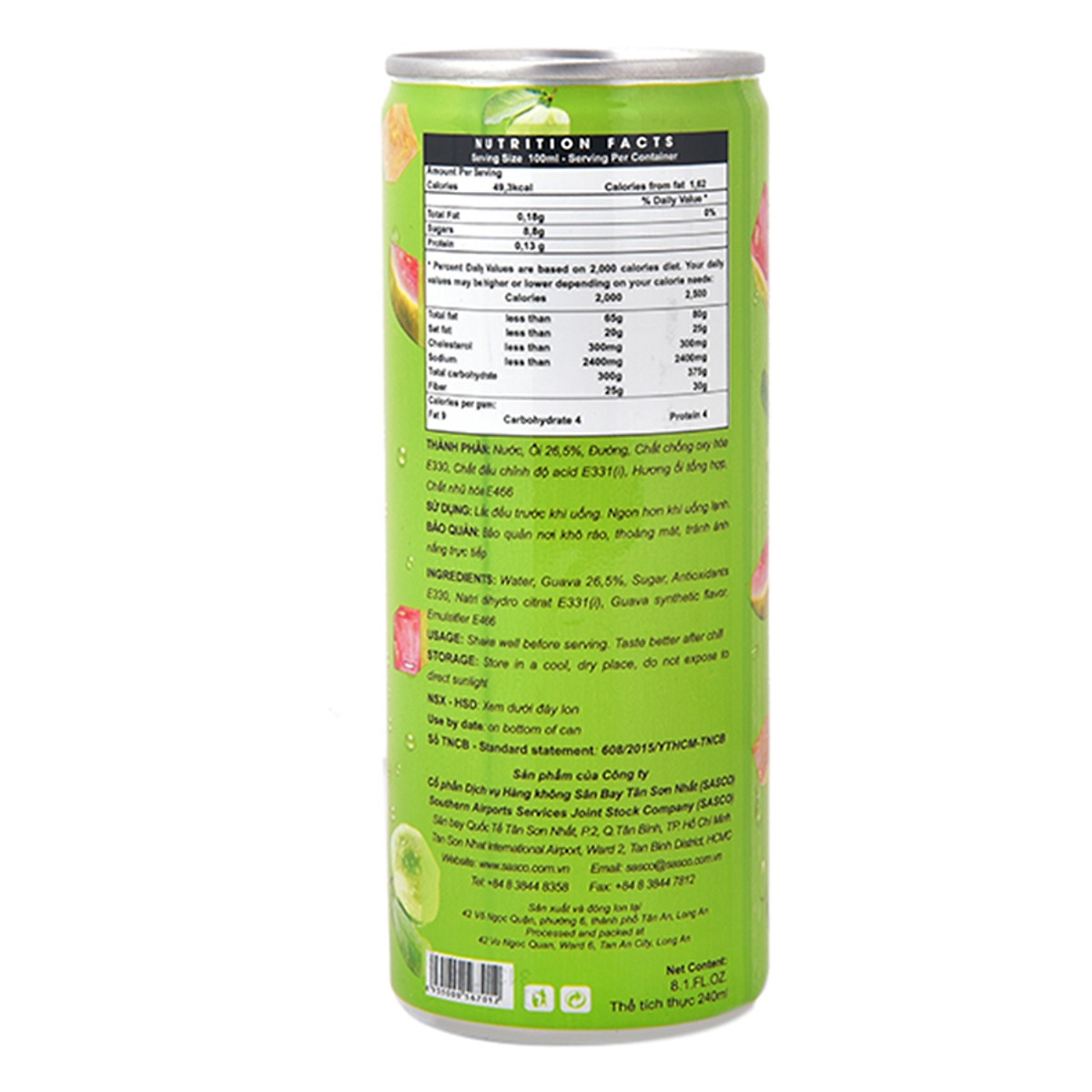 Nước Ép Ổi Ezos lốc 6 lon