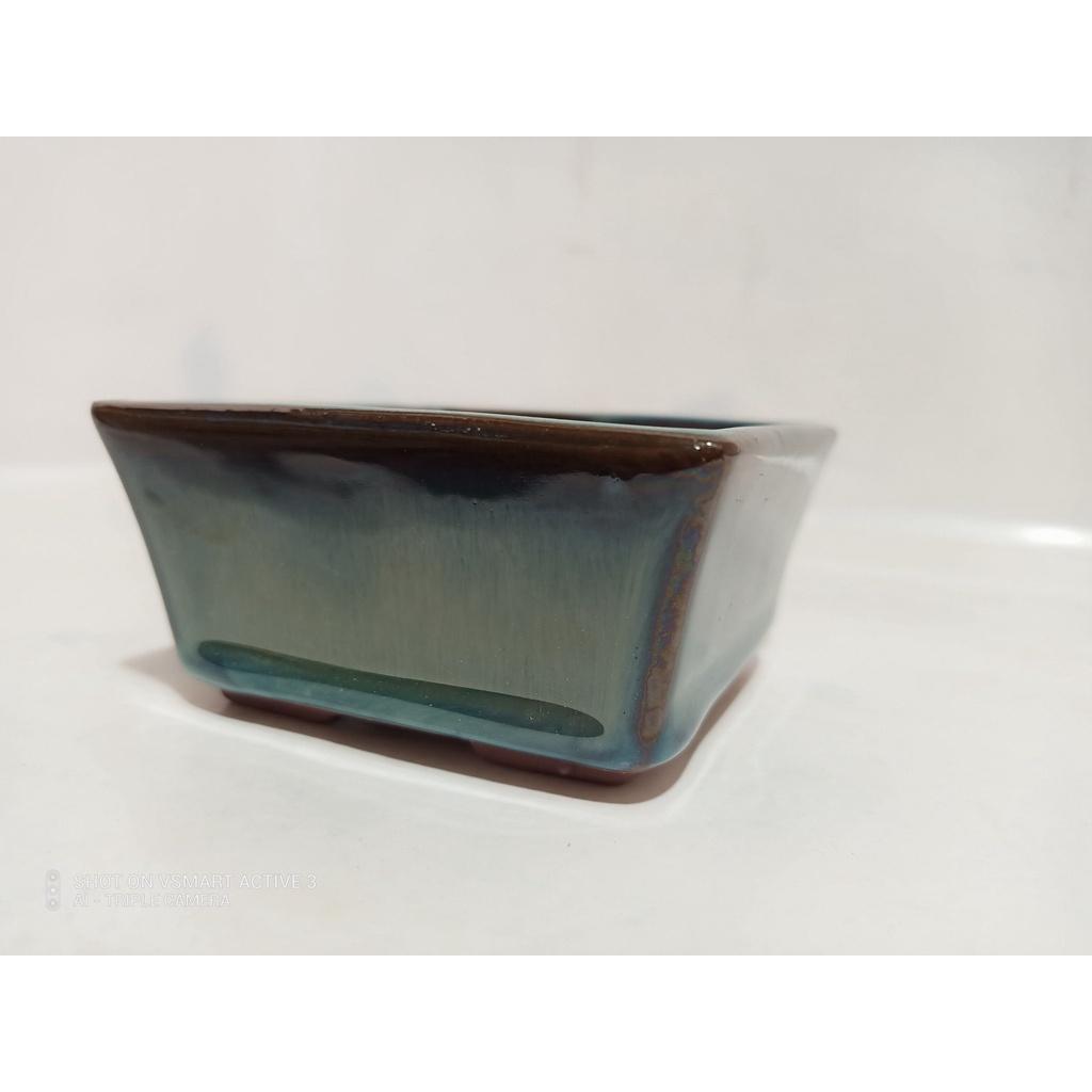 Chậu vuông cao cấp trồng cây bonsai mini,chậu sứ trồng sen đá,cây cảnh để bàn
