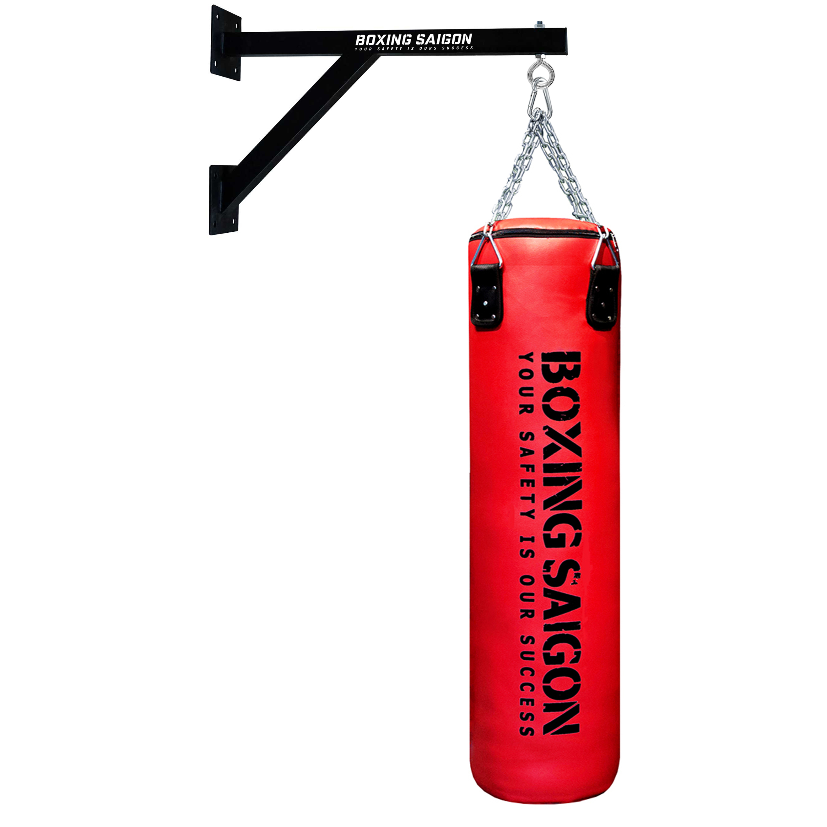 Combo Bao Cát Treo Boxing Punching Bag 1M2 &amp; Khung Treo ( Dây Xích ) - Đỏ