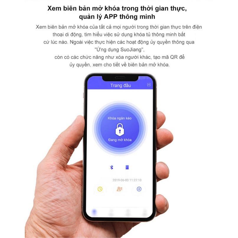 Khóa điện tử thông minh cho ngăn kéo cửa tủ nhà cửa không cần khoan APP kết nối với Bluetooth