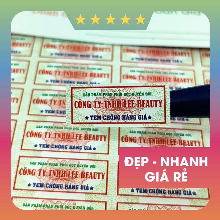 In decal bể niêm phong, tem bảo hành 2x1cm - 1000 tem