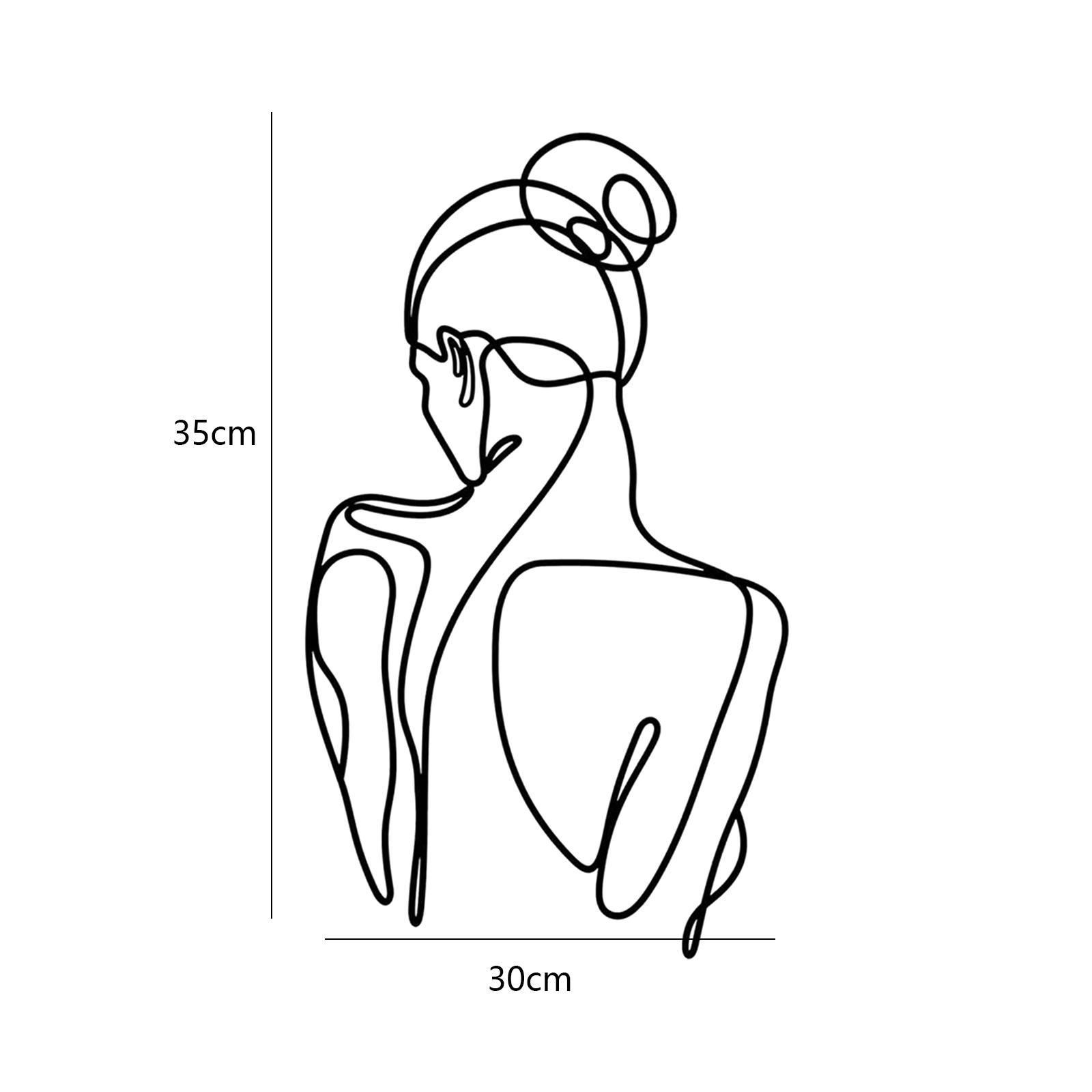 Silhouette Wall Sculptures Backdrop Bathroom Women Body Metal Wall Art Decor