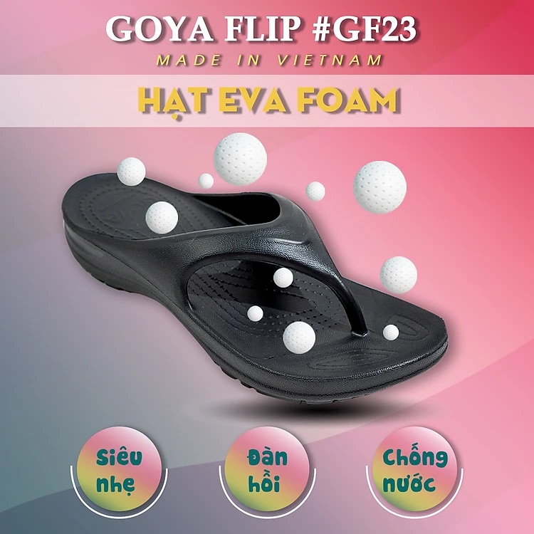 [HOT] Dép Thể thao chạy bộ Goya Flip GF23 - Màu Đen