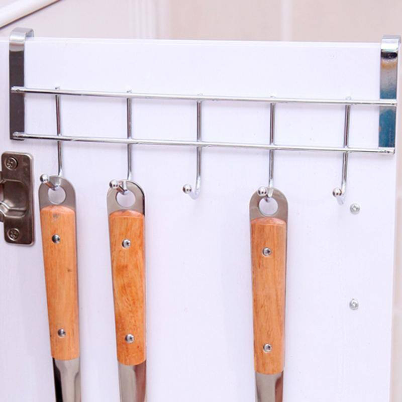 Móc Treo Sau Cửa Phòng Bếp, Phòng Khách 5 Chấu Bằng Inox Tiện Loại. - PucaMart