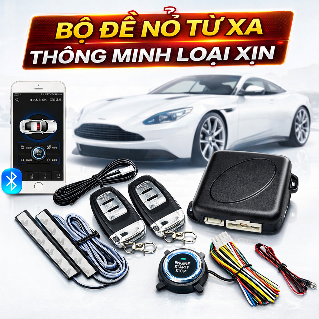Bộ Đề Nổ Từ Xa Ô Tô Mẫu PKE Loại Xịn – Khởi Động Bằng App, Khóa Mở Cửa Tự Động