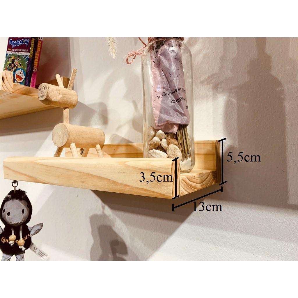 Kệ treo tường trang trí để sách giá để đồ trong gia đình dài 60cm gỗ thông tự nhiên nhập khẩu