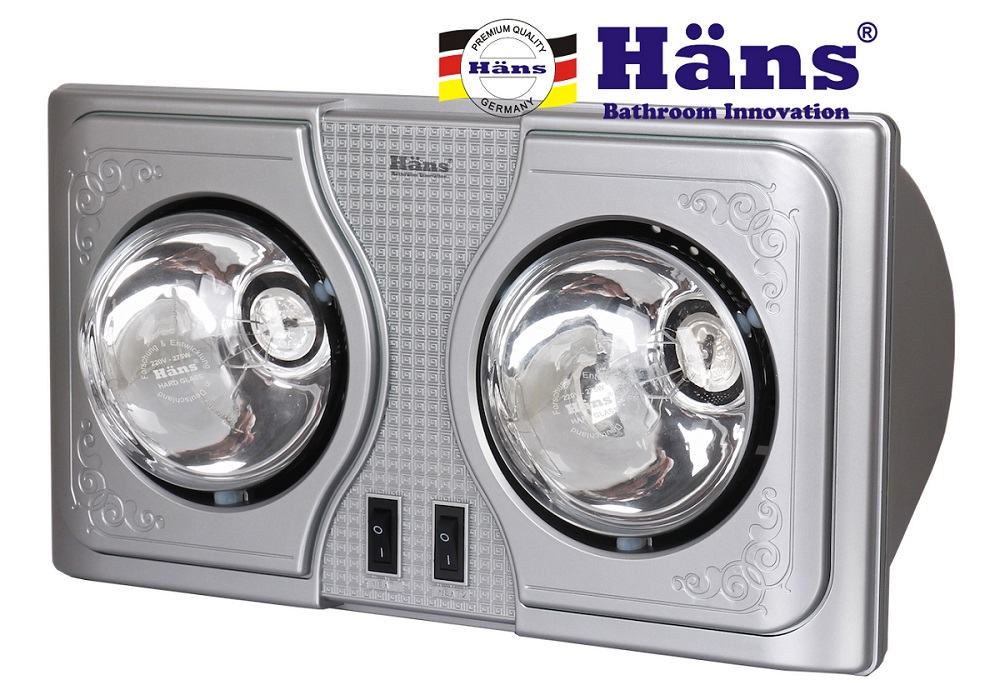 Đèn sưởi 2 bóng treo tường Hans H2B Hàng chính hãng