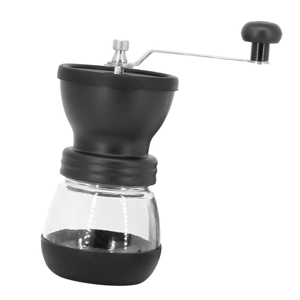 Manual Coffee Mill Burr Grain Milling Machine Tool For Camping Picnic Black