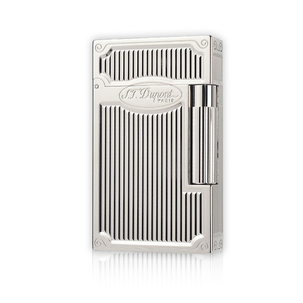 Vỏ Hột Quẹt Bật Lửa Upon Gas Đá D118B Họa Tiết Kẻ Dọc Cách Điệu Hoa Văn 4 Góc Màu Bạc - Dùng Gas Đá Cao Cấp