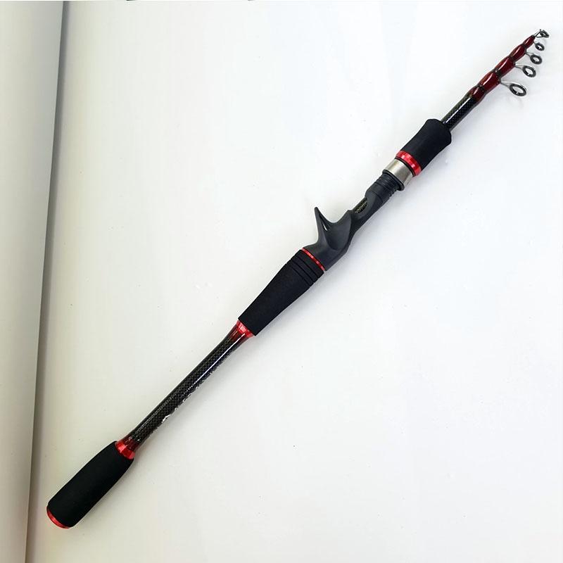 Bộ cần câu lure máy ngang rút gọn 60cm chất liệu carbon độ dài 1m8 - 2m1 - 2m4 tặng máy ngang và hộp mồi lure B-CM9
