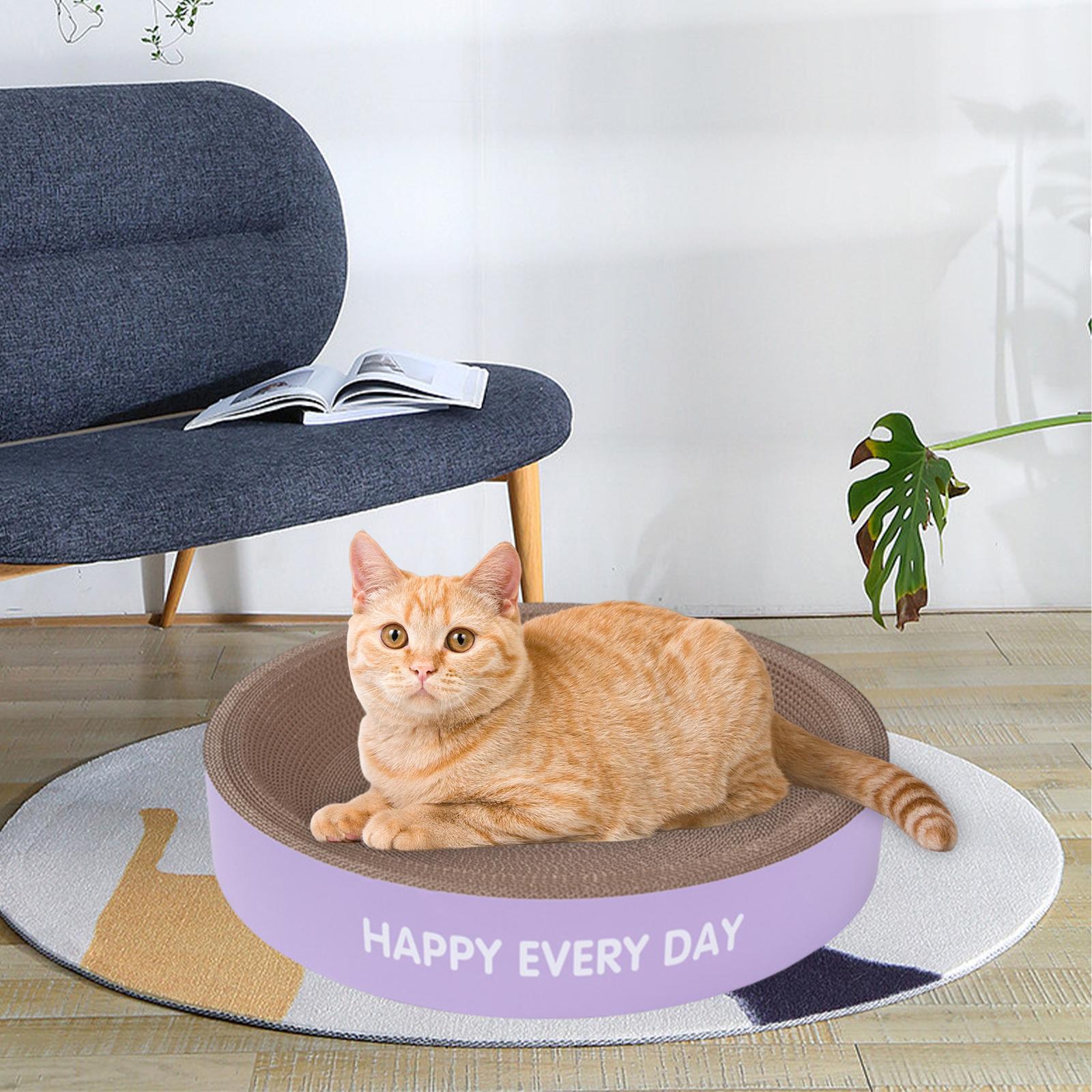 Cat Scratcher Cardboard, Cat Scratch Pad Bowl, Pet Scratcher Nest Sofa Furniture Protector Cat Scratching Board Corrugated for Kitten Playing