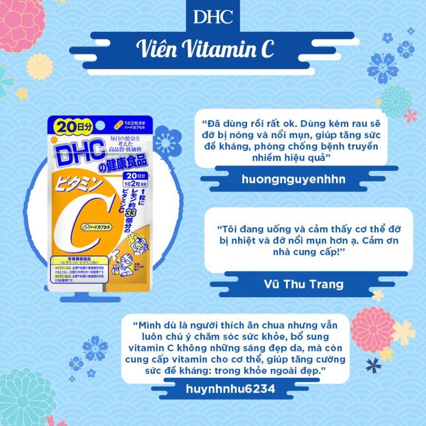 Viên Uống Vitamin C DHC Nhật Bản Làm Đẹp Da, Trắng Sáng Mờ Thâm, Thực Phẩm Chức Năng Tăng Cường Sức Đề Kháng