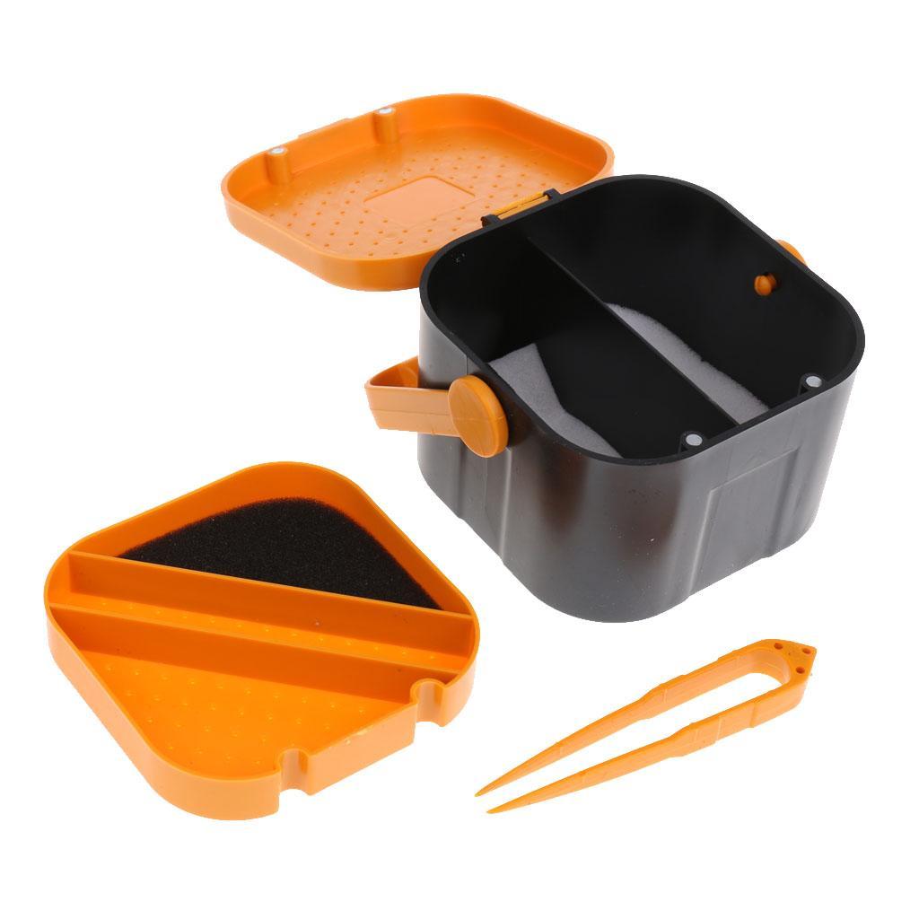 Plastic Fishing Live Lures Baits Box Double Layer Earthworm Worm Tackle Box