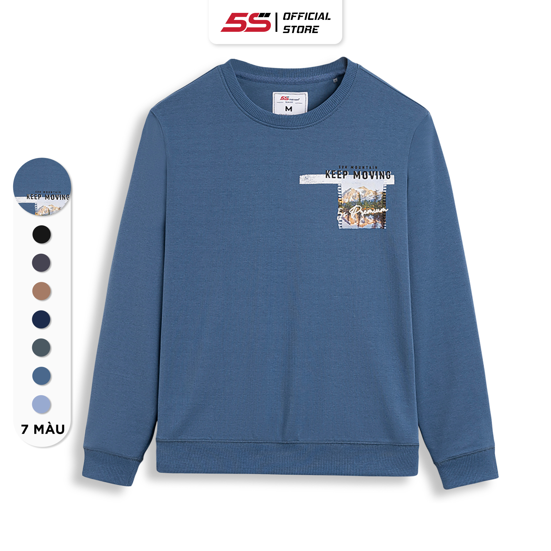 Áo Sweater Nam Thu Đông Chất Nỉ KEEP MOVING, Vải Cotton USA Cao Cấp, Dày Dặn, Mềm Mịn, Thiết Kế In Ấn Tượng