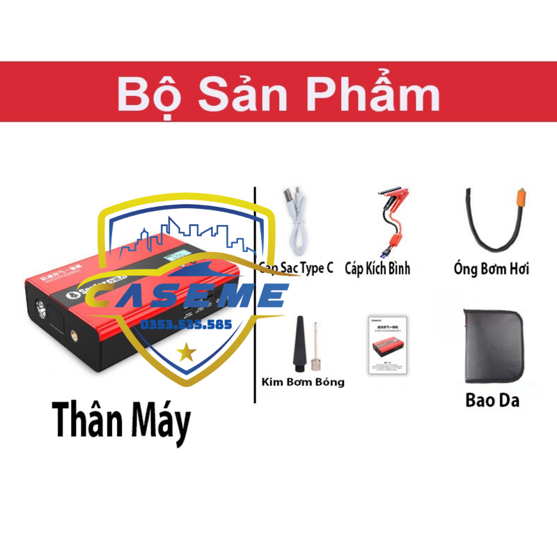 Bơm Lốp &amp; Kích Bình Ô Tô Soulor - Pin 99.800mAh, 180W, Tự Ngắt, Đèn LED, Sạc Dự Phòng - Công Nghệ Nhật Bản - Hàng Nhập Khẩu