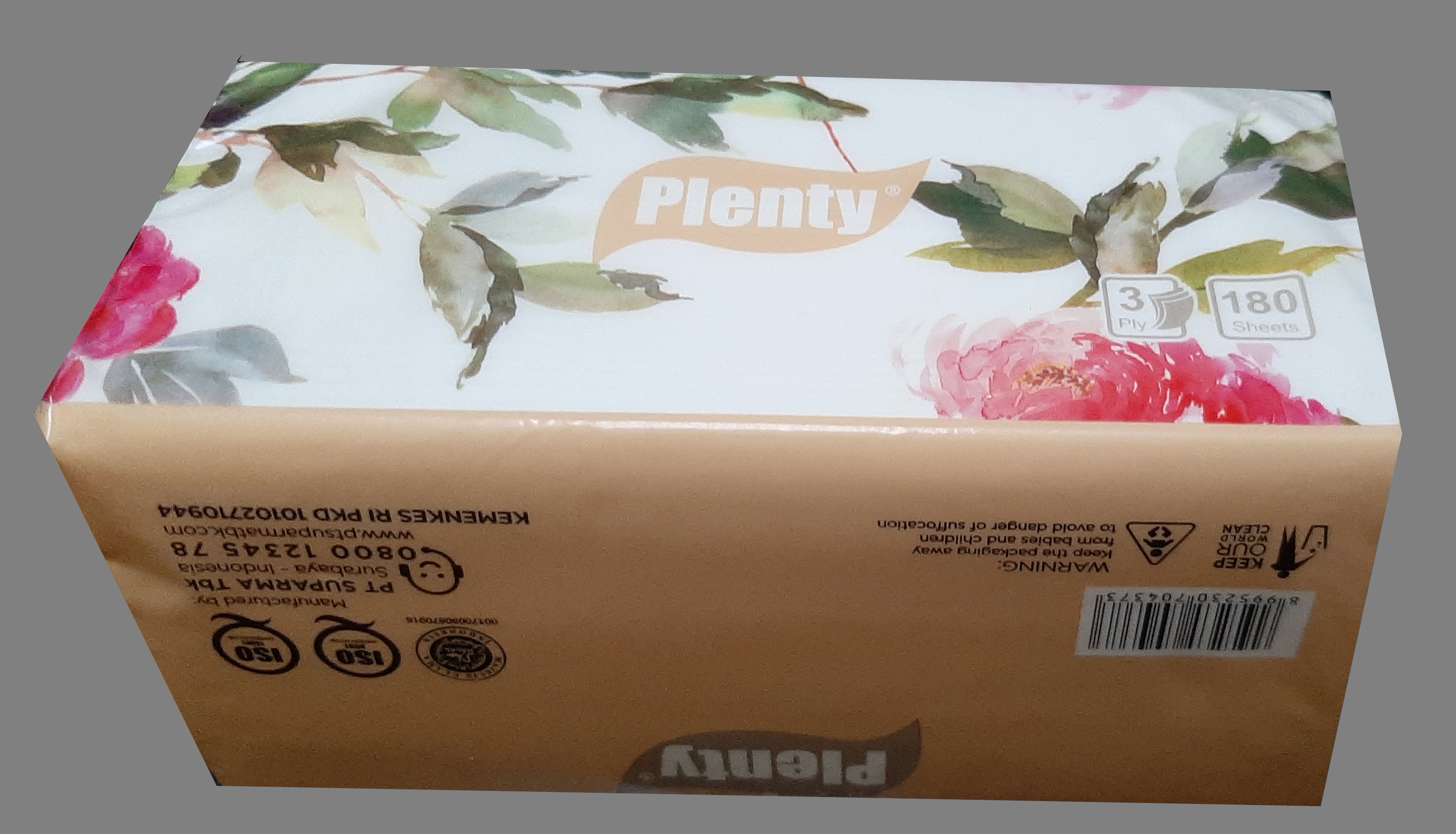 Khăn Giấy Rút Plenty, 3 Lớp 180 Tờ/gói