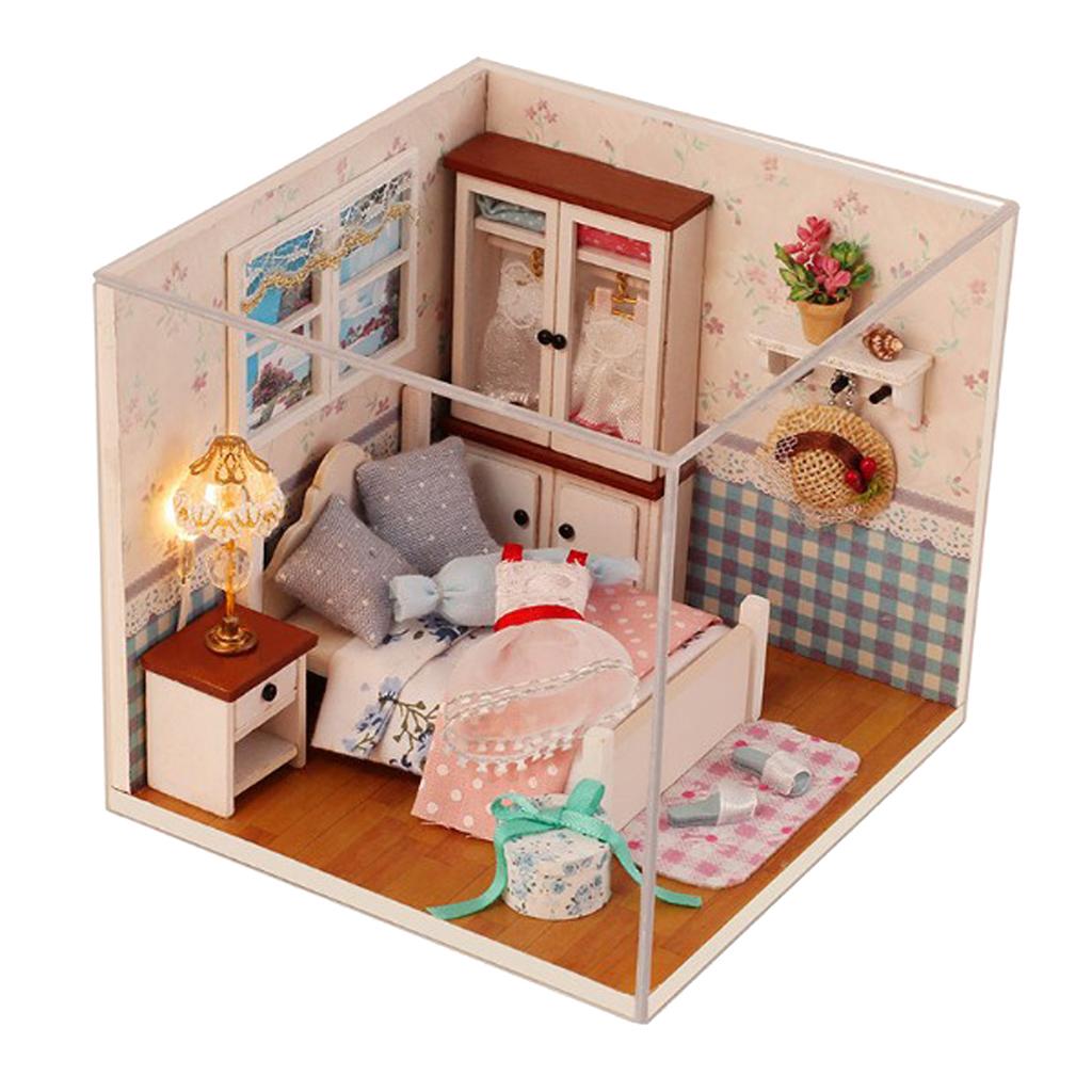 DIY Miniature Dollhouse Kit with Furniture & LED Light, 1:24 Scale Model 3D House Kit, Best Birthday/Christmas Gift for Kids Adults