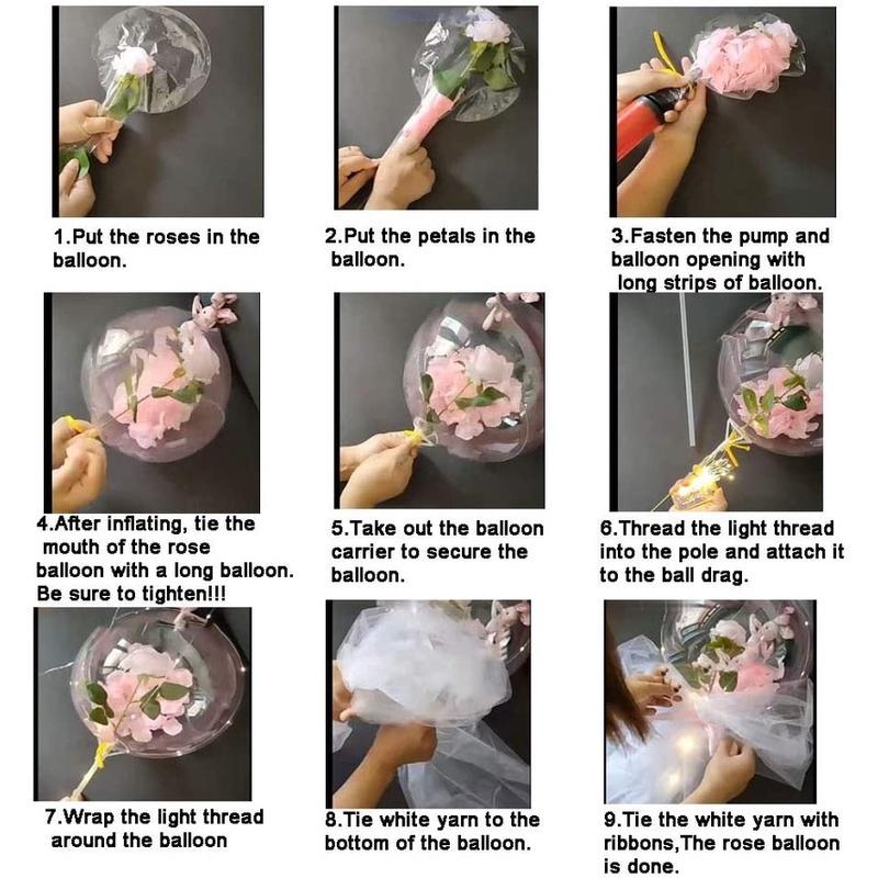 Bong Bóng Bobo Có Đèn LED Phát Sáng Độc Đáo Trang Trí Tiệc Cưới/ Tiệc Sinh Nhật