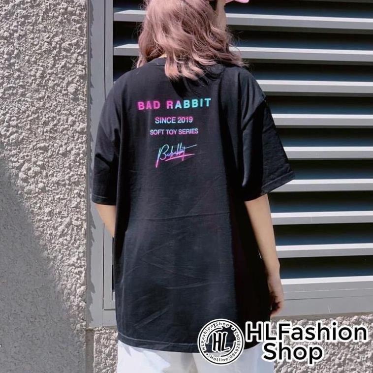 Áo thun tay lỡ form rộng Ulzzang Bad Rabbit dáng Unisex