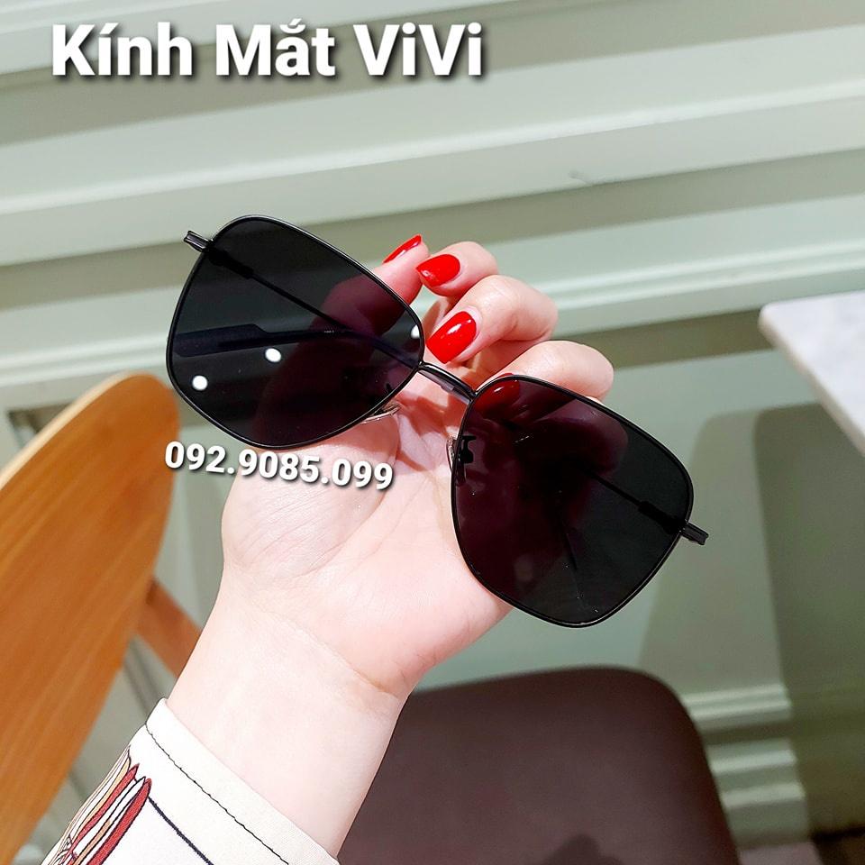 Kính mát nam nữ mắt vuông vát cạnh kim loại chống UV màu sắc thời trang VIVIEYEWEAR OF5159