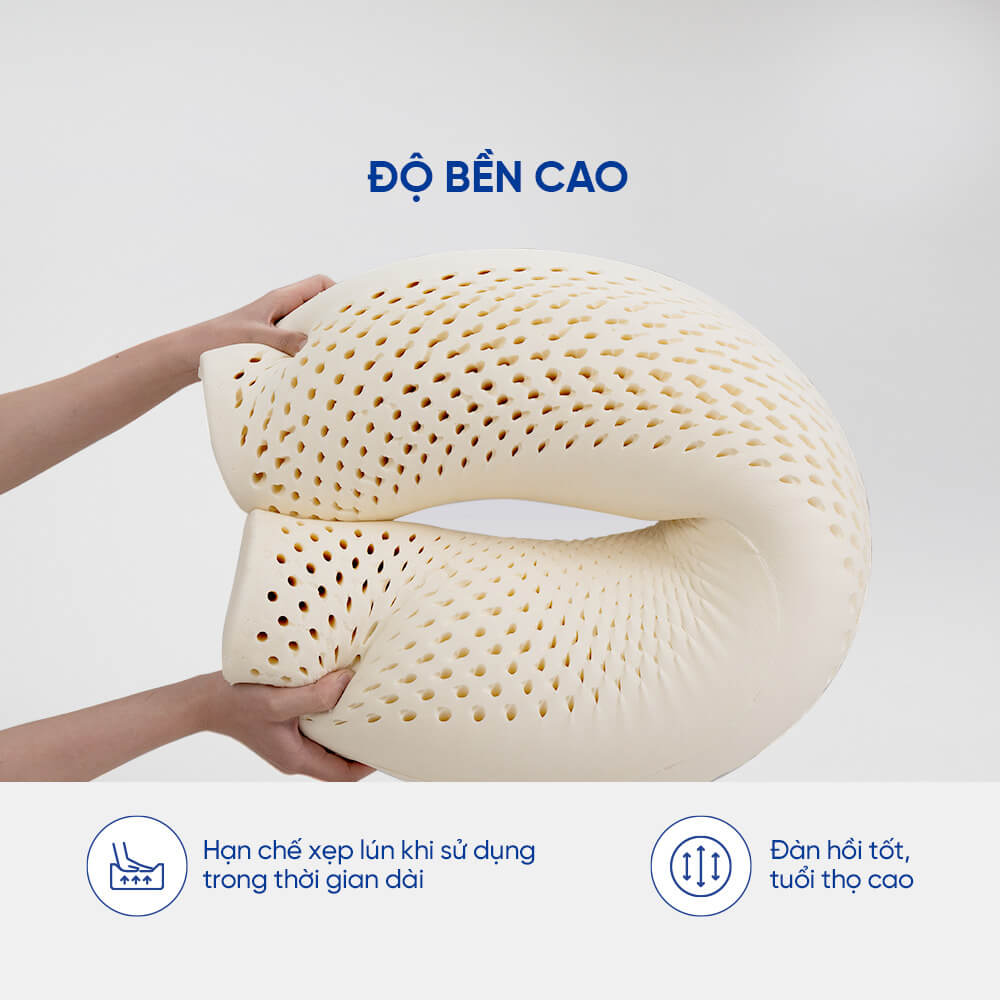 Gối ôm cao su Kim Cương Honey 20x100cm ( kháng khuẩn, thoáng mát, 100% cao su thiên nhiên)