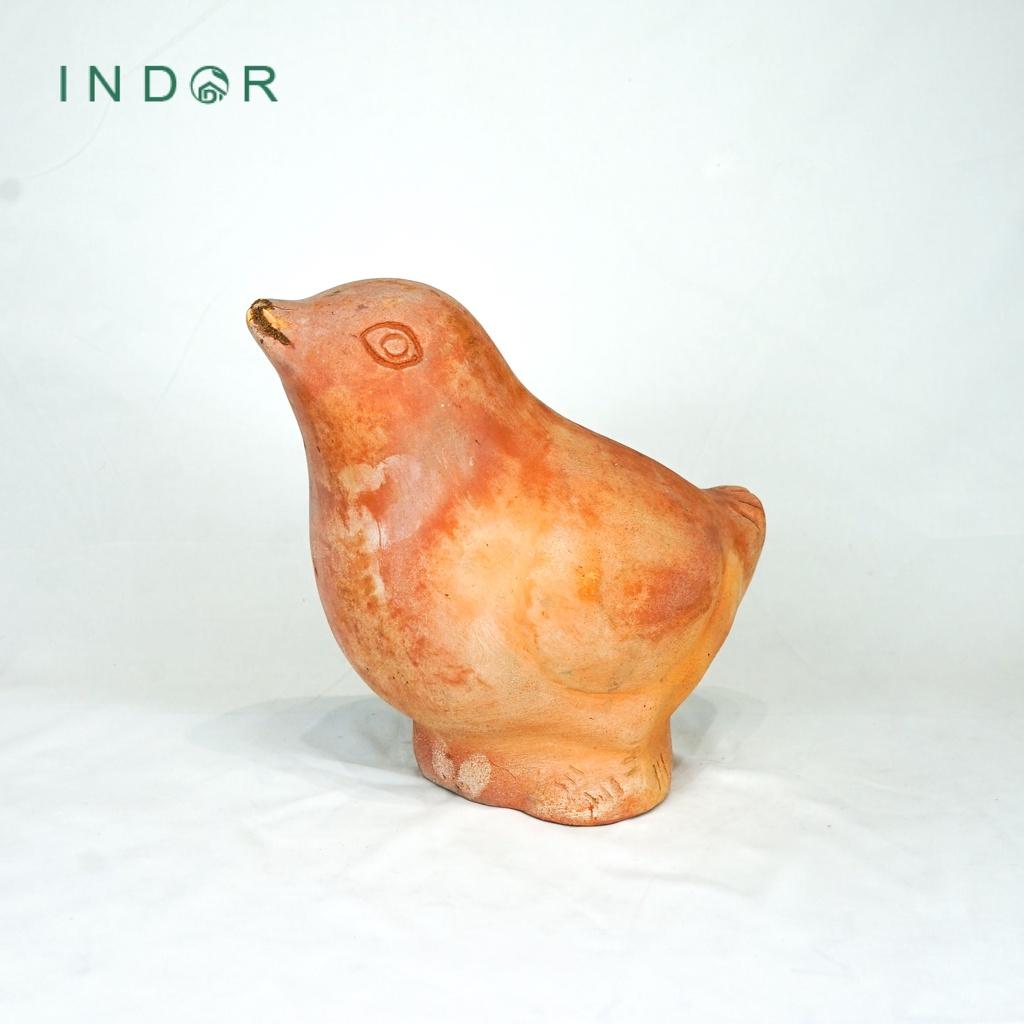 Tượng chú chim mỏ nhọn size M trang trí chất liệu đất nung terracotta Tượng decor nội ngoại thất Tượng đất nung
