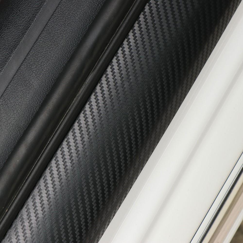 Bộ 4 Miếng Dán Bảo Vệ Chống Trầy Xước Cửa Xe Hơi 3D Bằng Sợi Carbon Kèm Lưỡi Gạt