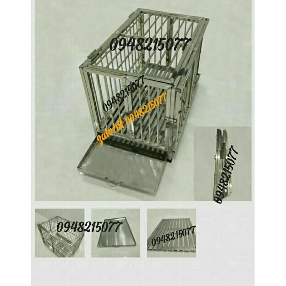 CHUỒNG CHÓ XẾP GỌN THÔNG MINH 1m2 x 80 x 1m INOX CAO CẤP