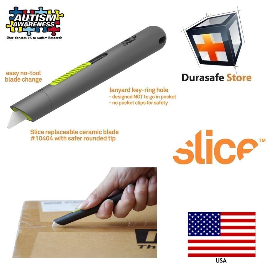 Bút cắt an toàn dáng bút bằng gốm sứ SLICE 10512 Auto-Retractable Ceramic Pen Cutter tự động rút lưỡi đúng lúc