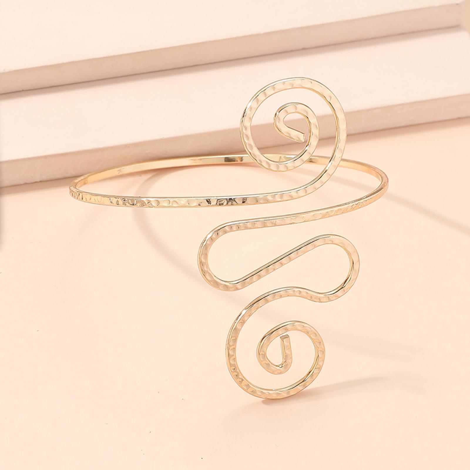 Leaf Feather Arm Bracelet Chain for Women Girls Open Upper Arm Bangle Armlet