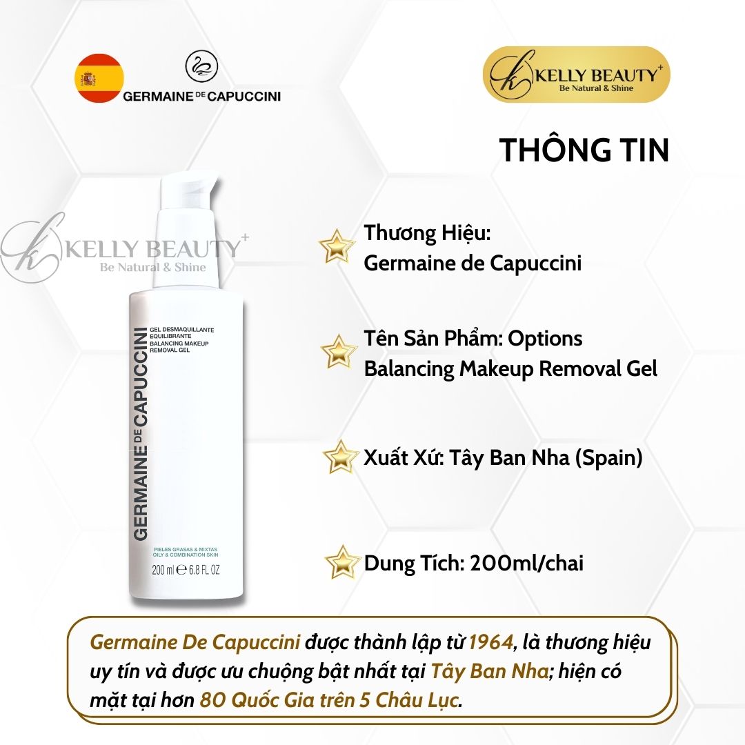 Gel Tẩy Trang Cho Da Dầu Germaine OPTIONS Balancing Makeup Removal Gel | Kelly Beauty