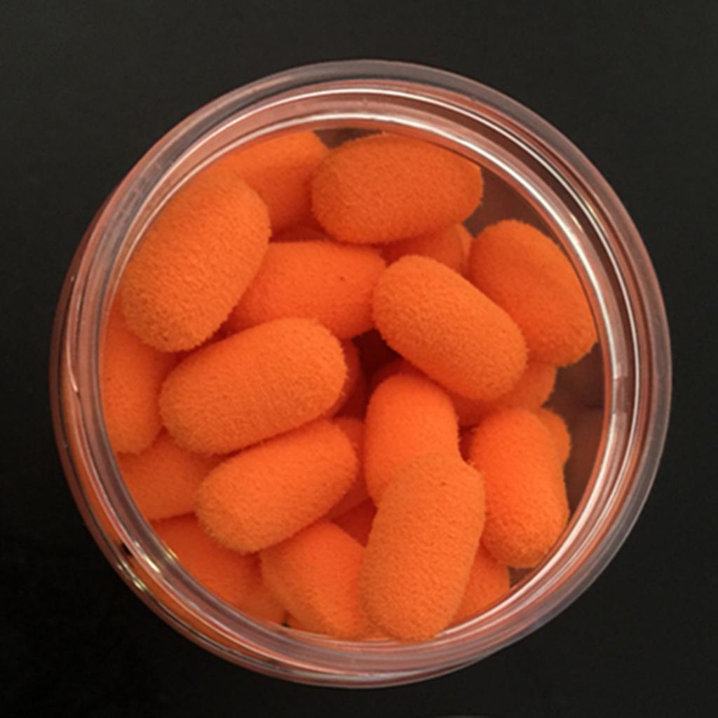 15pcs/Box  Up Boilies Floating Ball Beads Capsule Shape Baits Orange