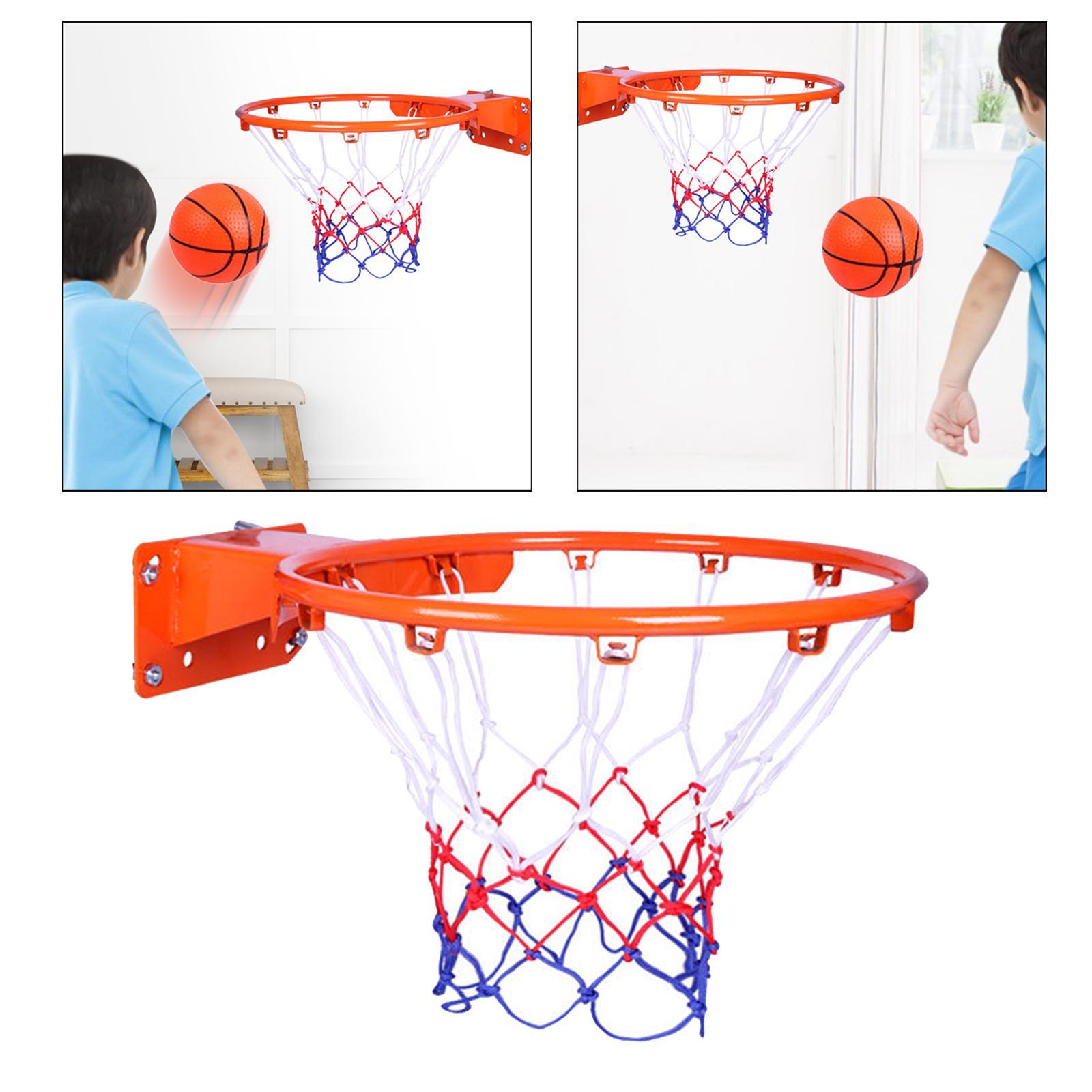 Basketball Hoop Set Wall Mounted Steel Frame Basketball Rim Outdoor Games