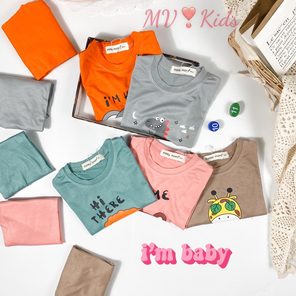 Bộ Dài Tay Cho Bé Trai, Bé Gái Minky Mom Vải Thun Lạnh Hoạ Tiết Sư Tử Bịt Mắt MKDTL05
