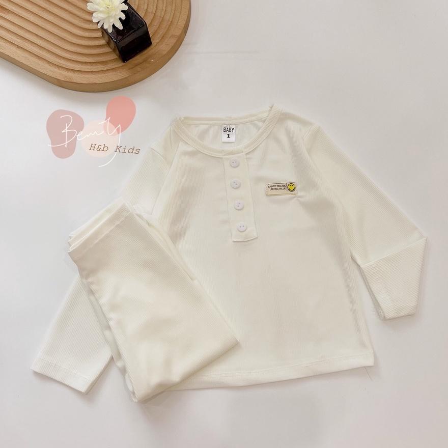 Bộ dài tay cho bé trai trơn màu, bộ thu đông chất thun tăm lạnh mềm mịn size từ 6 - 15 kg