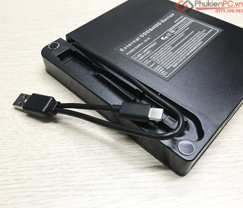 Ổ đĩa DVD gắn ngoài, Đầu đĩa CD/DVD di động USB 3.0 VÀ TYPE C cho máy tính xách tay Ổ ghi CD DVD ROM Tương thích với máy tính xách tay Máy tính để bàn PC Windows Linux OS Apple Mac-HÀNG CHÍNH HÃNG