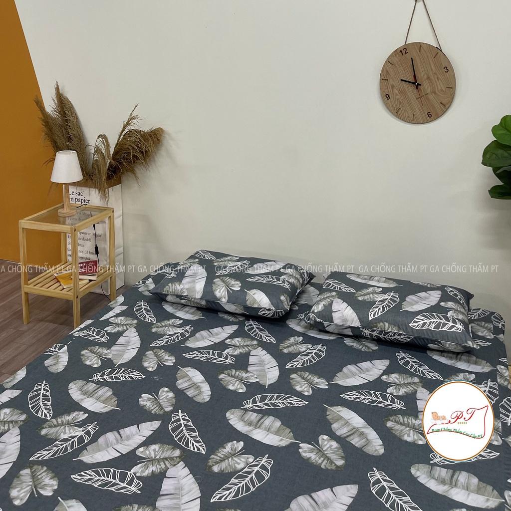 Bộ ga chống thấm thun lụa cao cấp kèm vỏ gối chính hãng PT mềm mịn mát nằm trực tiếp không sột soạt