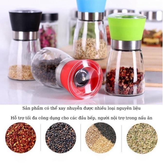 Dụng cụ xay tiêu cầm tay trong suốt - Lọ xay hạt tiêu cầm tay siêu nhanh bằng nhựa