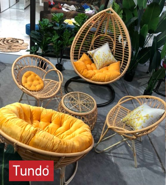 Bộ xích đu kèm ghế lười thư giãn papasan Tundo