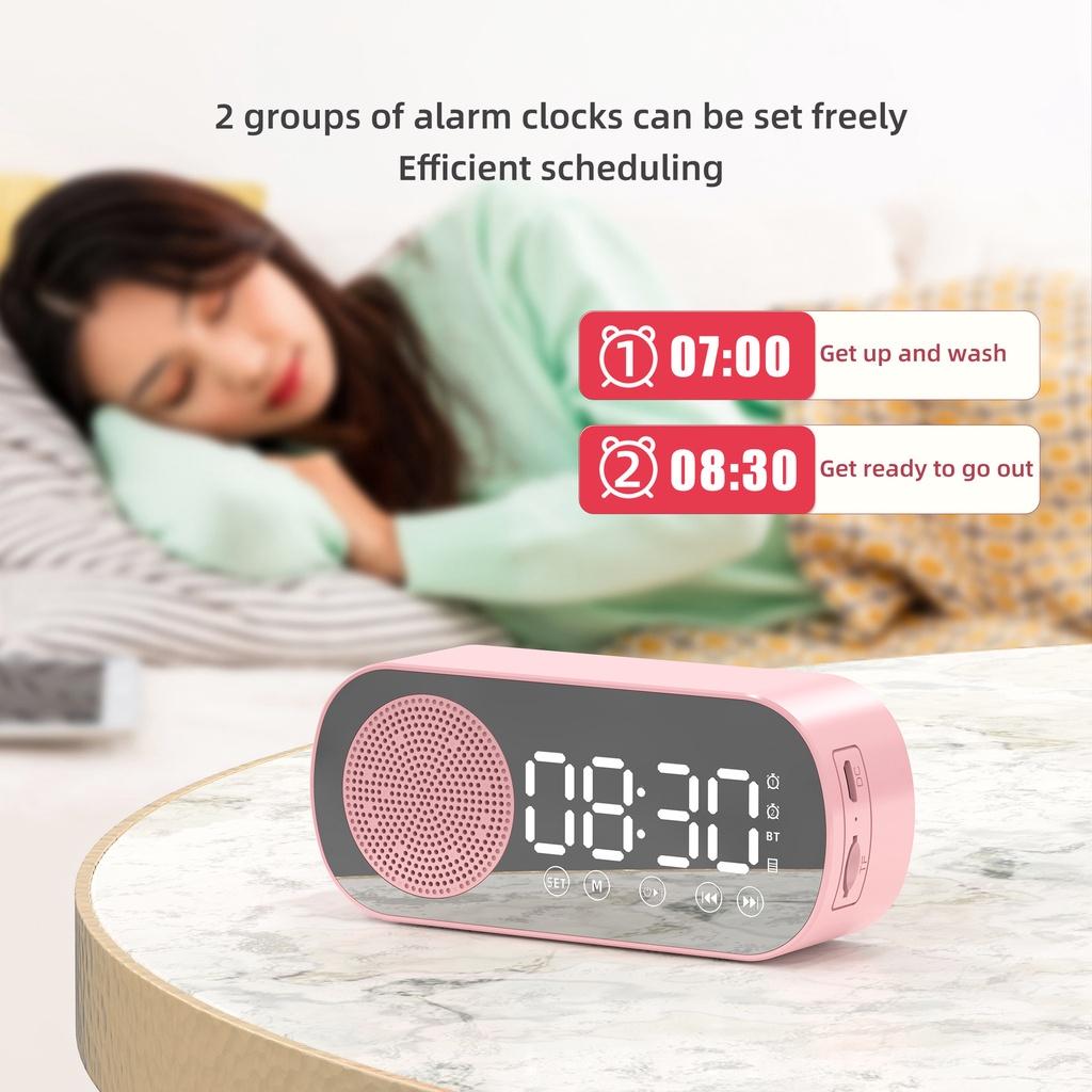 Bộ Loa Bluetooth Không Dây Mini Tích Hợp Đồng Hồ Báo Thức/Đồng Hồ Báo Thức Có Hỗ Trợ Thẻ Nhớ