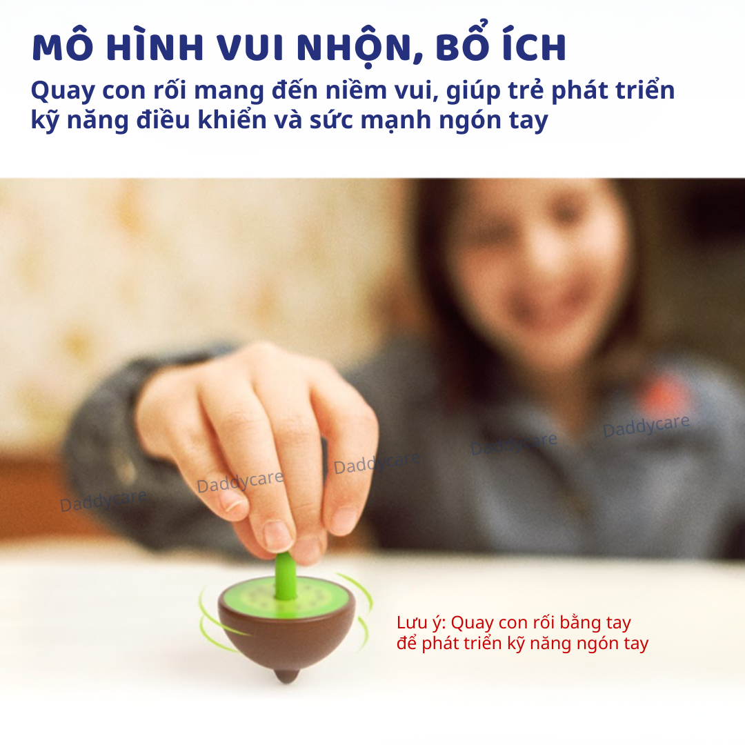 Đồ chơi con quay Cho bé Mideer Mini Spinning Tops, đồ chơi gỗ cho bé