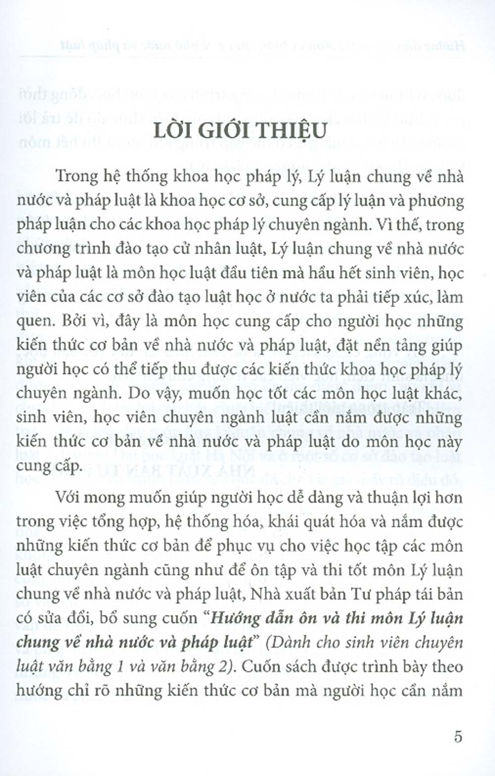 Hướng Dẫn Ôn Và Thi Môn Lý Luận Chung Về Nhà Nước Và Pháp Luật (Dành Cho Sinh Viên Chuyên Luật Văn Bằng 1 Và Văn Bằng 2)