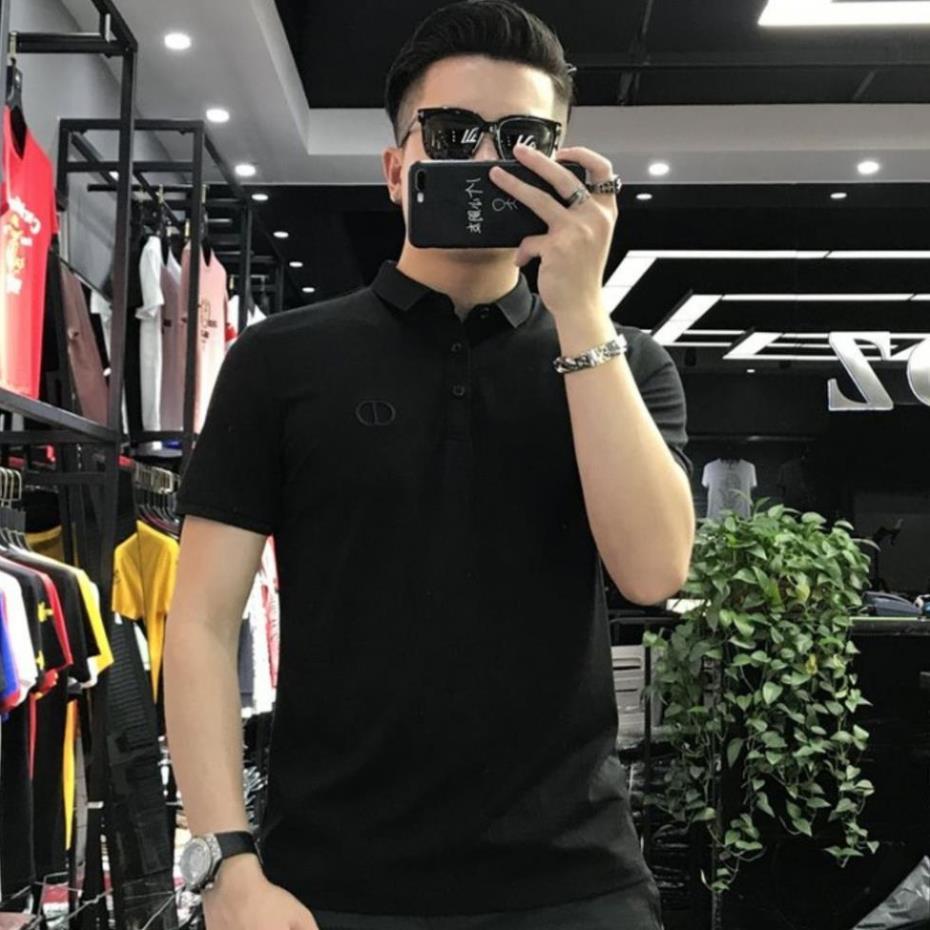 Áo thun POLO đen thêu ngực-cổ bẻ cao cấp full size vải cá sấu form chuẩn the size store-TSSTORE95