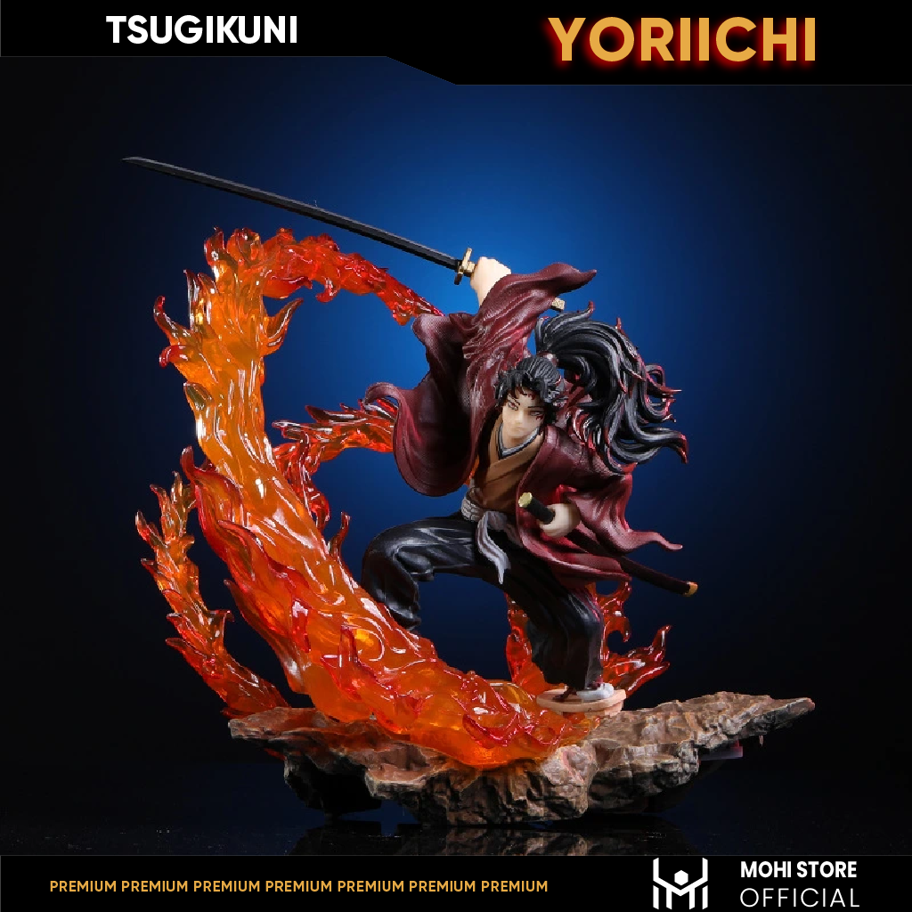 Mô Hình Tsugikuni Yoriichi chiến đấu - có led - cao 30cm - Full box - Kimetsu No Yaiba - Có Hộp Màu