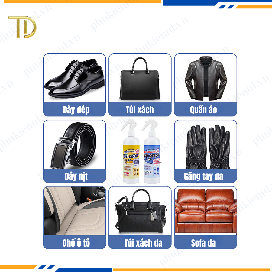 Chai xịt làm sạch đồ da, chai vệ sinh giày, vệ sinh túi da, sofa, áo da cao cấp